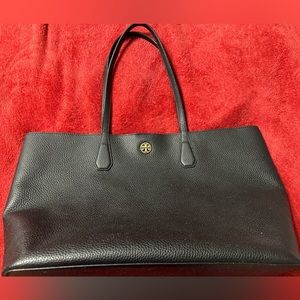Tory Burch black leather tote